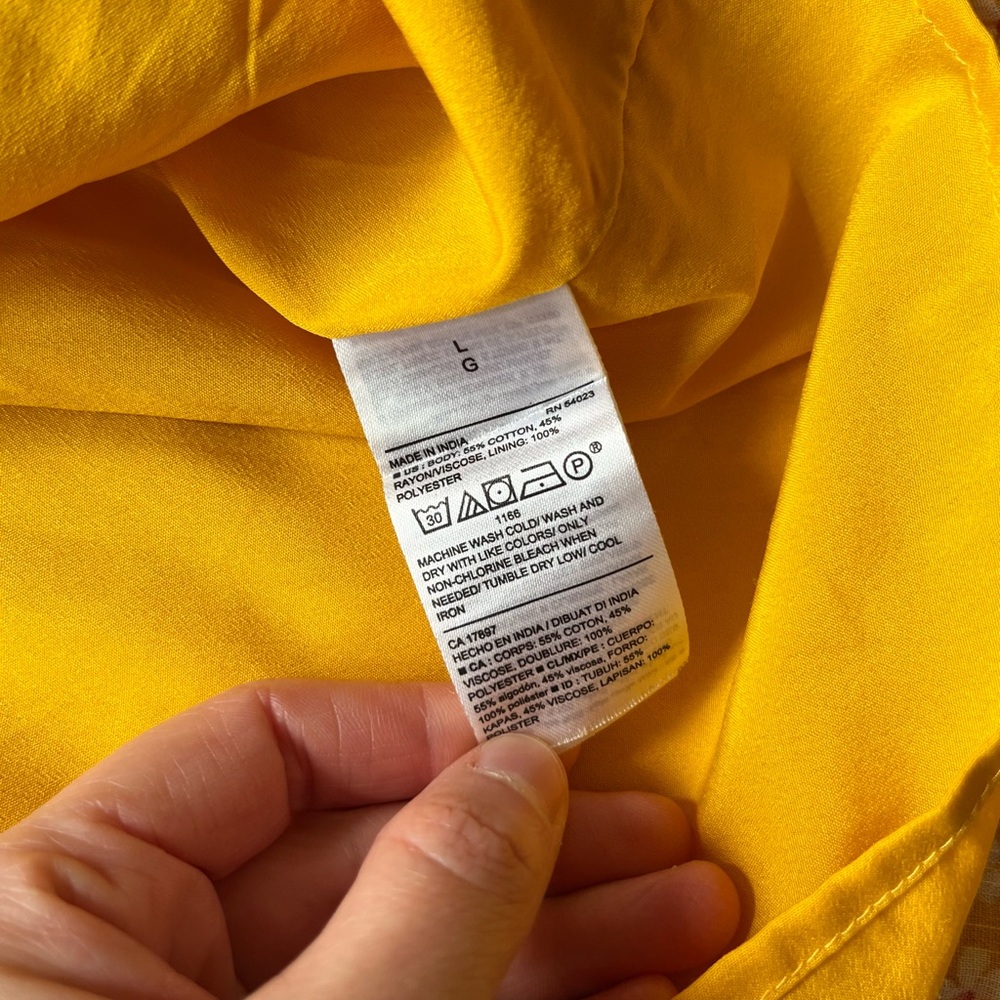 Old Navy Waist-Defined Wrap-Front Midi Yellow Floral - Picture 10 of 10
